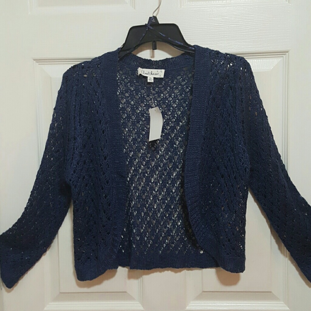 NWT Navy Blue Knit Sweater Shrug cardigan